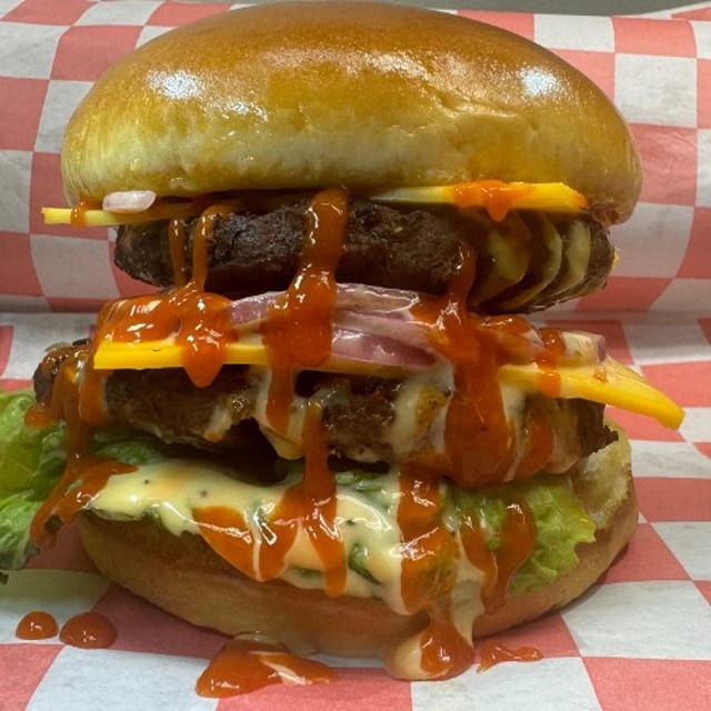 Double-Decker Spicy Cheese Burger.